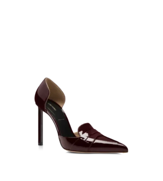 Pantofi cu toc Eva D’Orsay din piele lăcuită