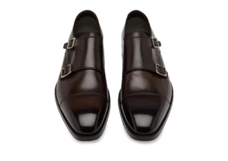Pantofi din piele lustruită Elkan Monk Strap