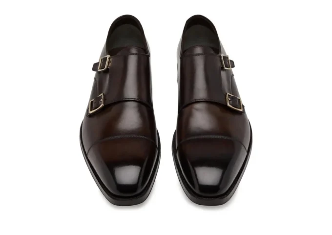 Pantofi din piele lustruită Elkan Monk Strap