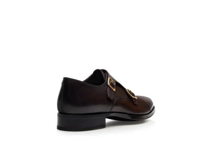 Pantofi din piele lustruită Elkan Monk Strap