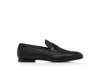 Pantofi loafer Sean Twisted Band din piele granulată