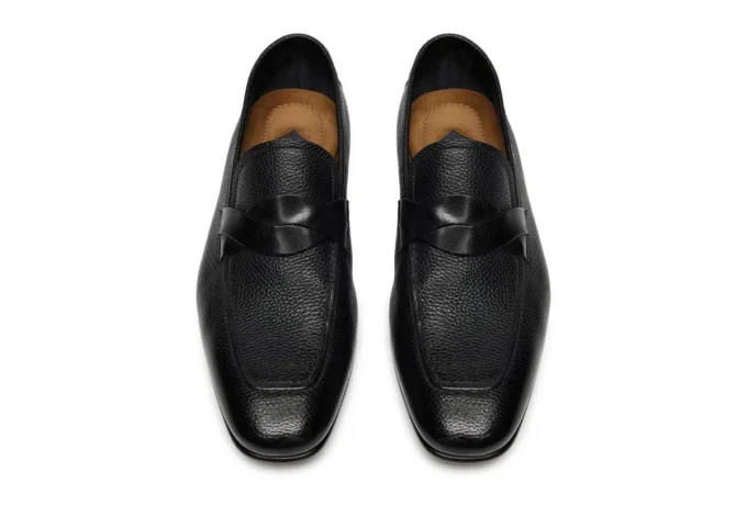 Pantofi loafer Sean Twisted Band din piele granulată