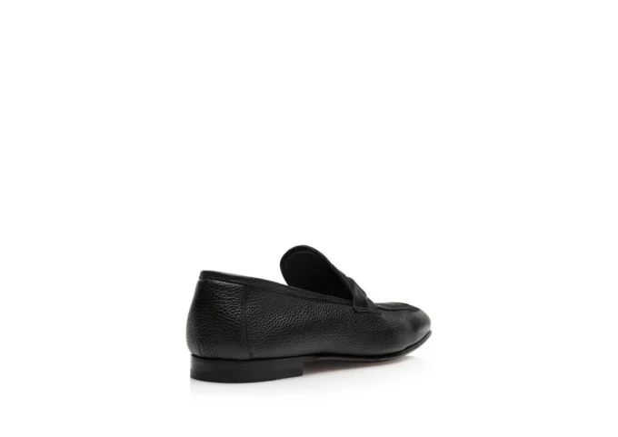 Pantofi loafer Sean Twisted Band din piele granulată