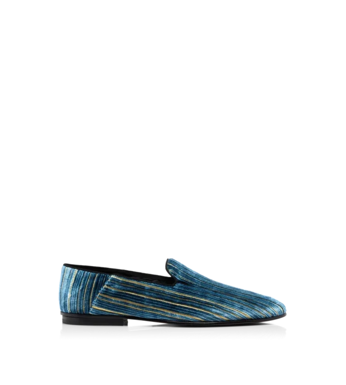 Papuci Steven din catifea jacquard