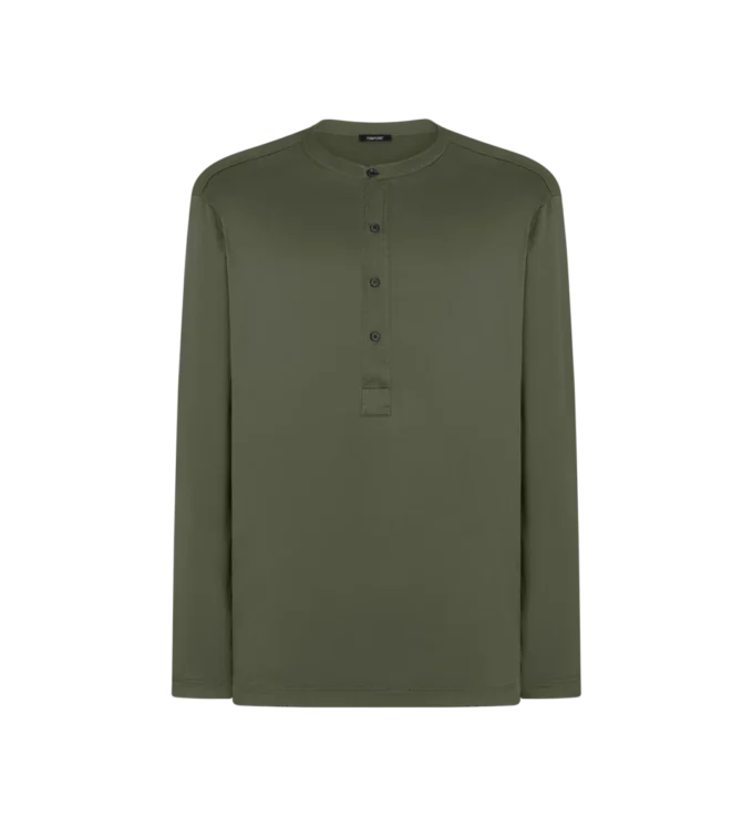 Pijama din mătase Henley 