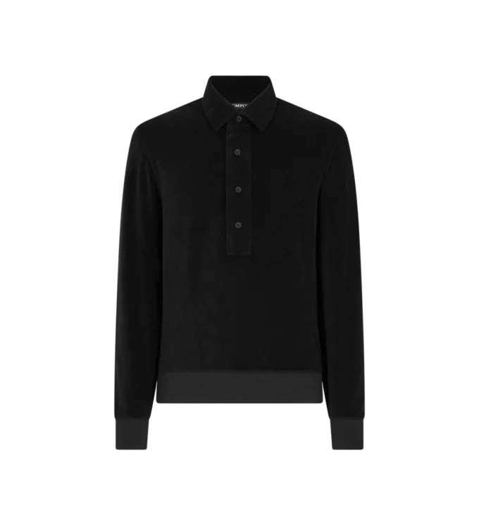 Polo cu mâneci lungi din material frotir