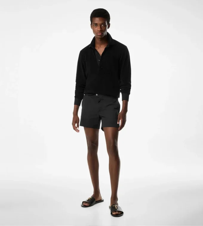 Polo cu mâneci lungi din material frotir