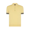 Polo din bumbac și mătase cu bordură contrastantă
