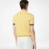 Polo din bumbac și mătase cu bordură contrastantă