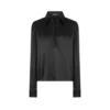 Polo din satin de mătase elastic cu logo brodat Tf în tonuri similare