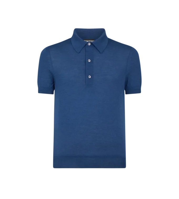 Polo din tricot fin de cașmir și mătase