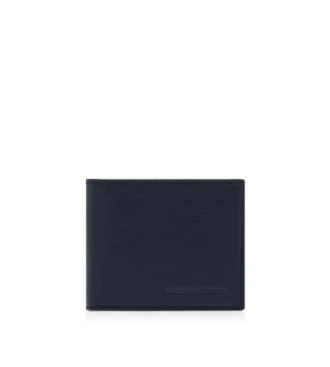 Portofel clasic bifold alungit din piele suplă cu textură