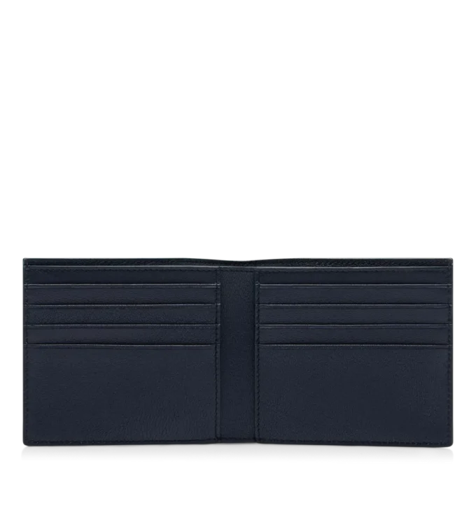 Portofel clasic bifold alungit din piele suplă cu textură