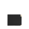Portofel mic din piele cu textură fină și clemă pentru bancnote