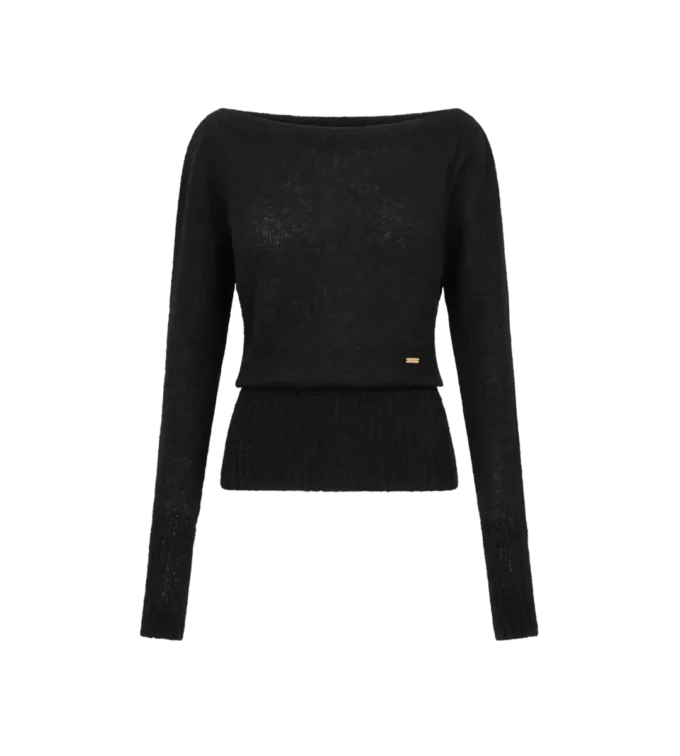 Pulover cu mâneci lungi și guler barcă, cu placă metalică Tom Ford