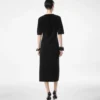Rochie cu guler rotund din mătase chenille cu imprimeu piton Rochie cu guler rotund din mătase chenille cu imprimeu piton
