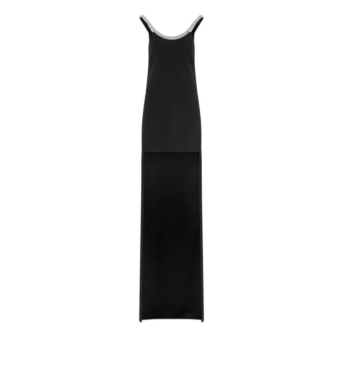 Rochie de cocktail asimetrică, fără mâneci, cu broderie din cristale Rochie de cocktail asimetrică, fără mâneci, cu broderie din cristale