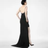 Rochie de cocktail asimetrică, fără mâneci, cu broderie din cristale Rochie de cocktail asimetrică, fără mâneci, cu broderie din cristale