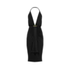 Rochie de cocktail cu decolteu în V și detaliu drapat în formă de cascadă în partea din față Rochie de cocktail cu decolteu în V și detaliu drapat în formă de cascadă în partea din față