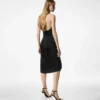 Rochie de cocktail cu decolteu în V și detaliu drapat în formă de cascadă în partea din față Rochie de cocktail cu decolteu în V și detaliu drapat în formă de cascadă în partea din față