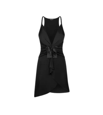 Rochie de cocktail cu decolteu în V și pliuri