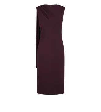 Rochie de cocktail cu decupaje și detalii tip eșarfă