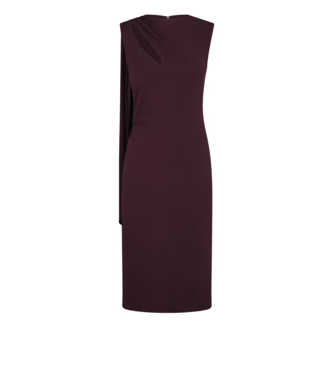 Rochie de cocktail cu decupaje și detalii tip eșarfă Rochie de cocktail cu decupaje și detalii tip eșarfă