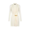 Rochie de cocktail cu gât în V și mâneci lungi, cu detaliu bar Rochie de cocktail cu gât în V și mâneci lungi, cu detaliu bar