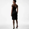 Rochie de cocktail cu un umăr și față răsucită