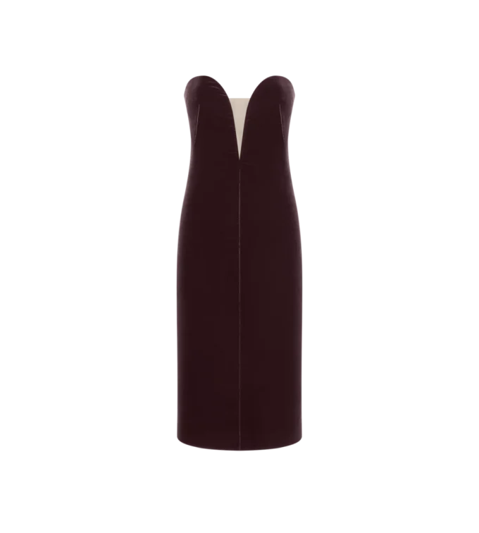 Rochie de cocktail din catifea fără bretele Rochie de cocktail din catifea fără bretele