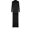 Rochie de cocktail din crep lucios cu guler înalt Rochie de cocktail din crep lucios cu guler înalt