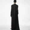 Rochie de cocktail din crep lucios cu guler înalt Rochie de cocktail din crep lucios cu guler înalt