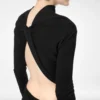 Rochie de seară asimetrică cu mâneci lungi și spate răsucit Rochie de seară asimetrică cu mâneci lungi și spate răsucit