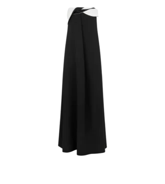 Rochie de seară asimetrică din crep satinat drapat