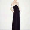 Rochie de seară asimetrică din crep satinat drapat Rochie de seară asimetrică din crep satinat drapat