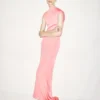 Rochie de seară asimetrică fără mâneci, cu spate răsucit Rochie de seară asimetrică fără mâneci, cu spate răsucit