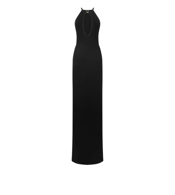 Rochie de seară cu decolteu halter și decupaje Rochie de seară cu decolteu halter și decupaje