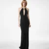 Rochie de seară cu decolteu halter și decupaje Rochie de seară cu decolteu halter și decupaje