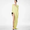 Rochie de seară cu mâneci lungi din jersey creponat Rochie de seară cu mâneci lungi din jersey creponat
