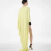 Rochie de seară cu mâneci lungi din jersey creponat Rochie de seară cu mâneci lungi din jersey creponat