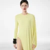 Rochie de seară cu mâneci lungi din jersey creponat Rochie de seară cu mâneci lungi din jersey creponat
