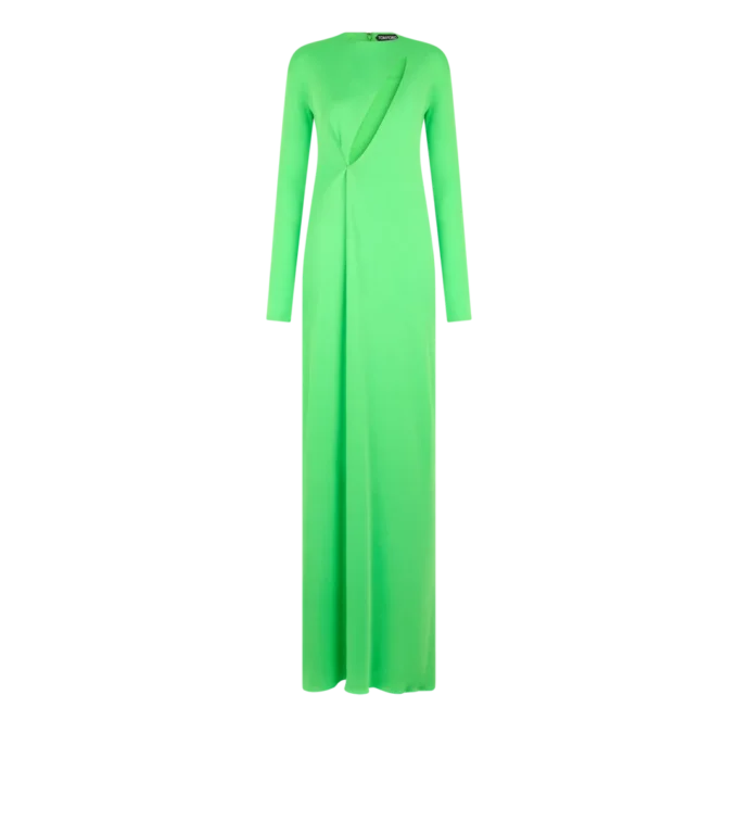 Rochie de seară cu mâneci lungi și decupaj în față Rochie de seară cu mâneci lungi și decupaj în față