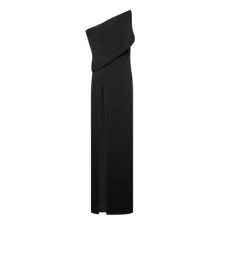Rochie de seară cu umeri decupați și fante laterale