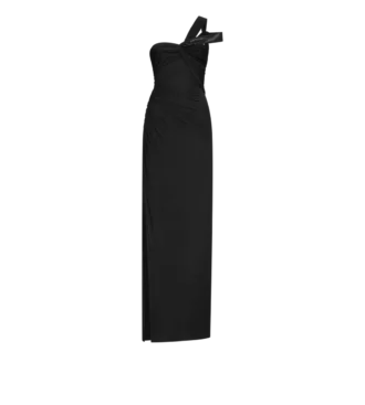 Rochie de seară cu un umăr și față răsucită