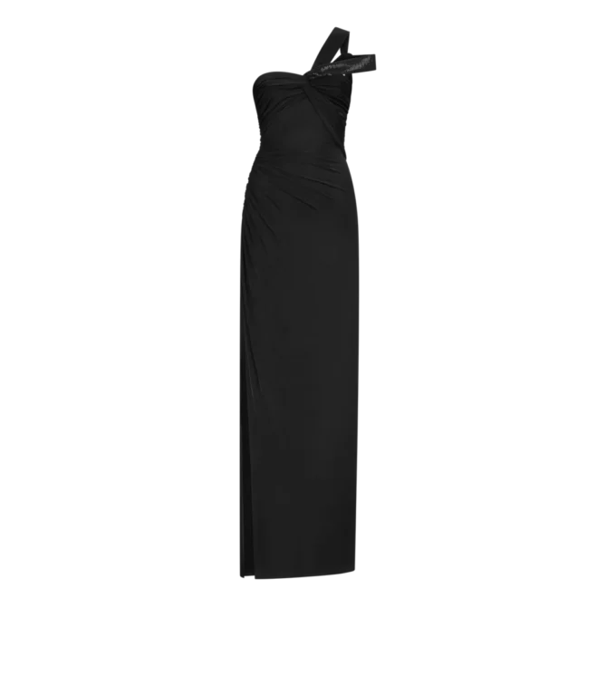 Rochie de seară cu un umăr și față răsucită Rochie de seară cu un umăr și față răsucită