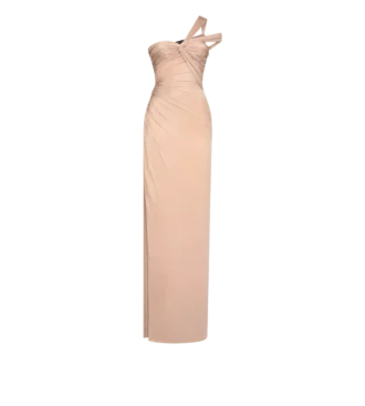Rochie de seară cu un umăr și față răsucită