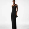 Rochie de seară cu un umăr și față răsucită Rochie de seară cu un umăr și față răsucită