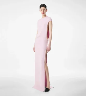 Rochie de seară din mătase dublă georgette elastică