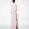 Rochie de seară din mătase dublă georgette elastică Rochie de seară din mătase dublă georgette elastică