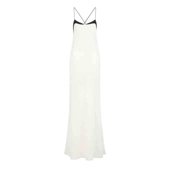 Rochie de seară din mătase elastică cu bretele Rochie de seară din mătase elastică cu bretele
